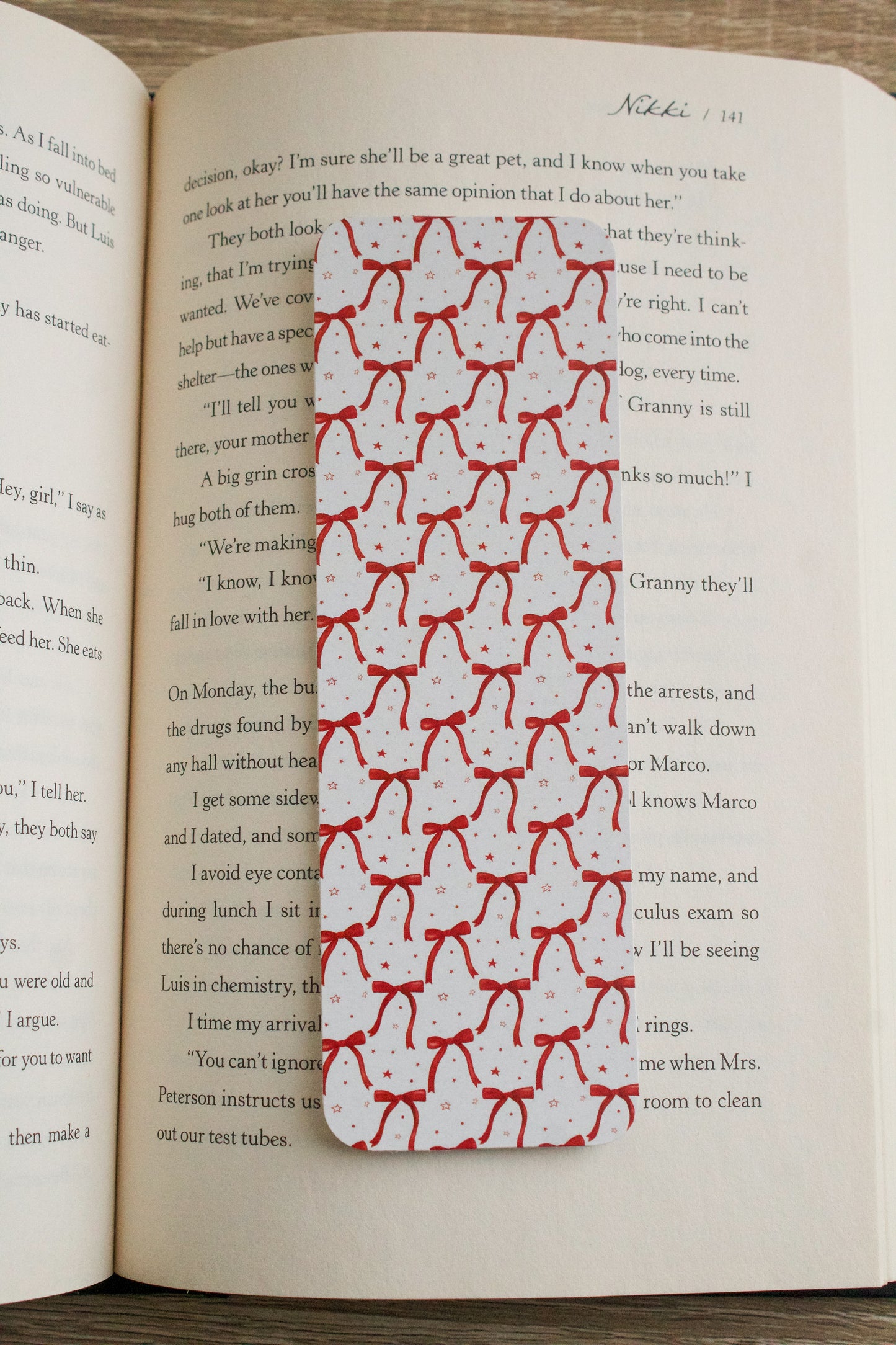 Red Coquette Bow Bookmark