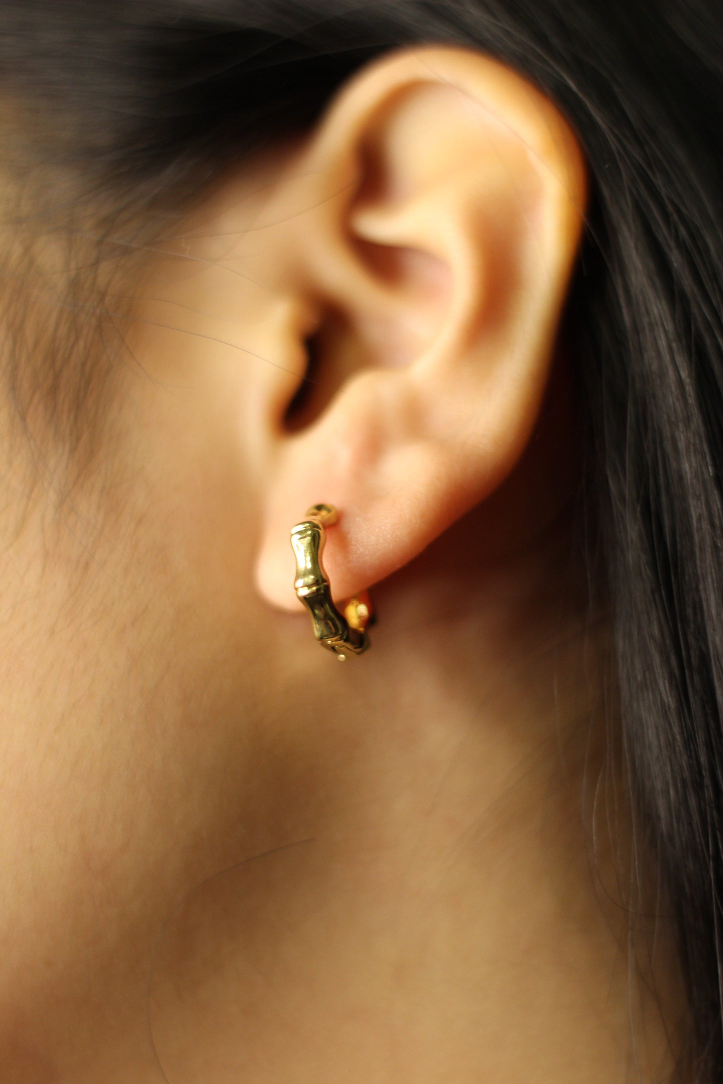 Mini Gold Bamboo Huggie