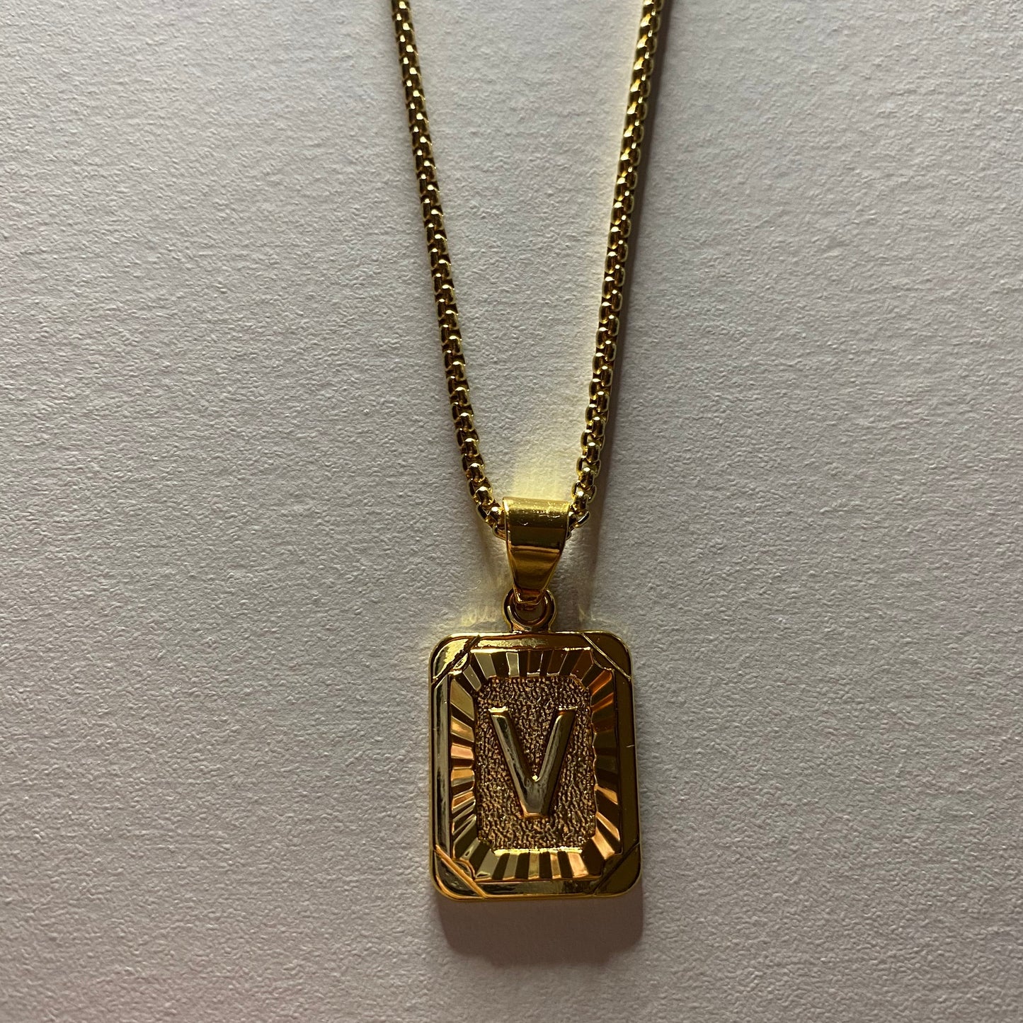V Initial Necklace