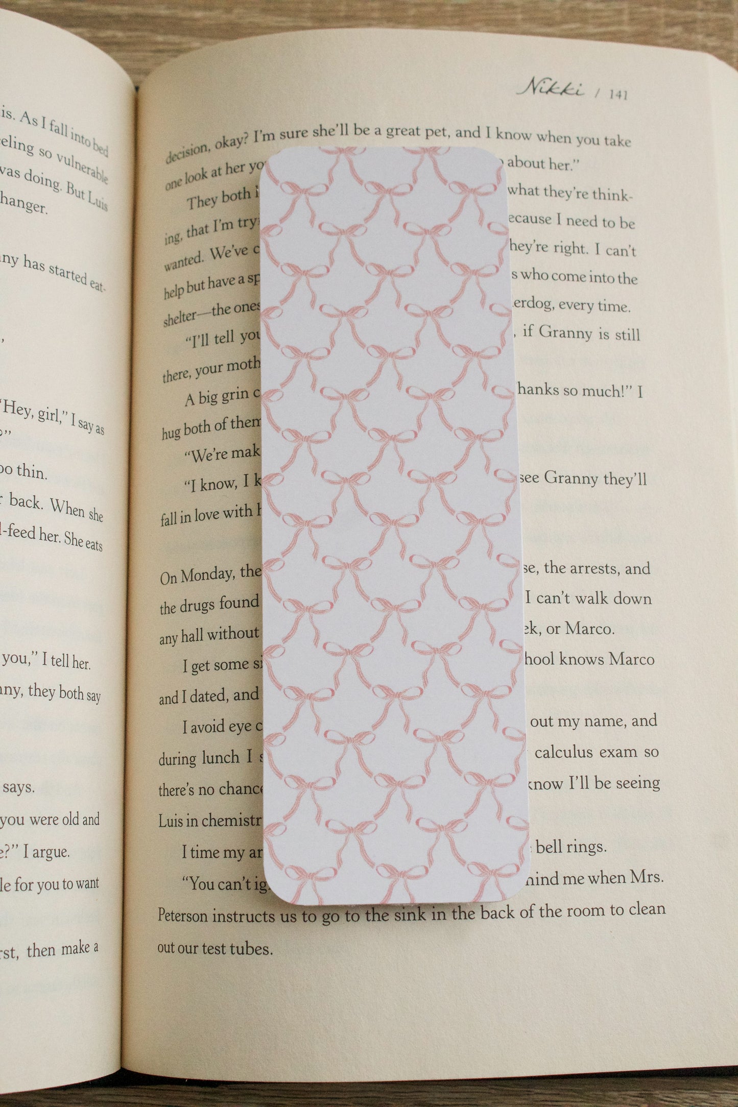 Pink Coquette Bow Bookmark