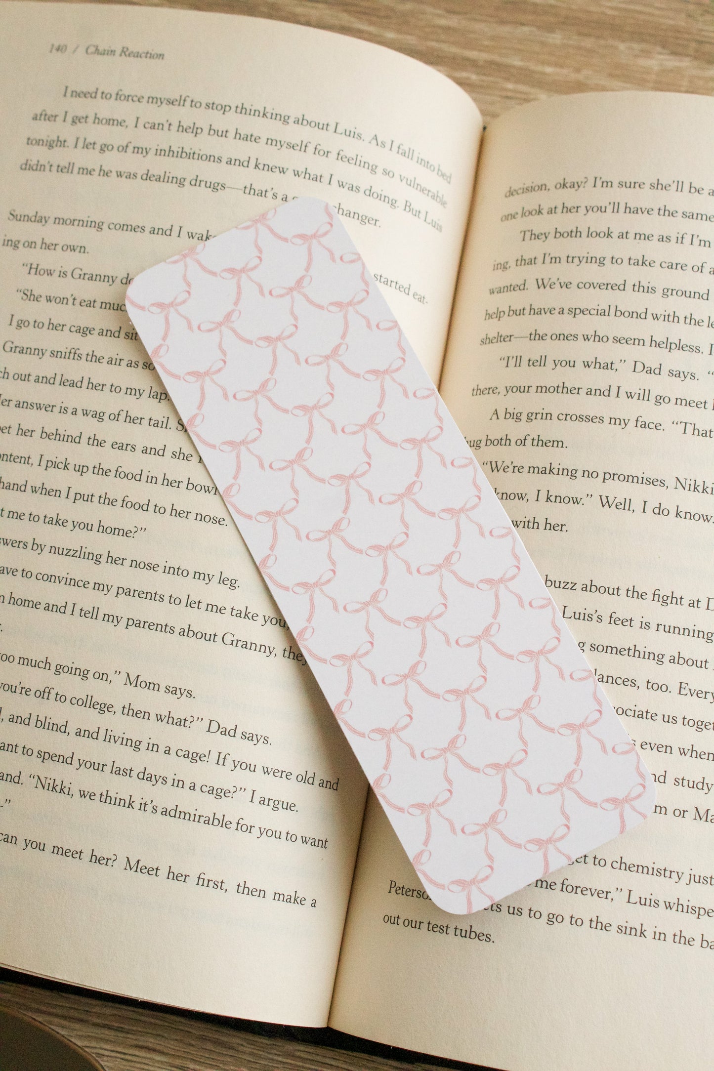 Pink Coquette Bow Bookmark