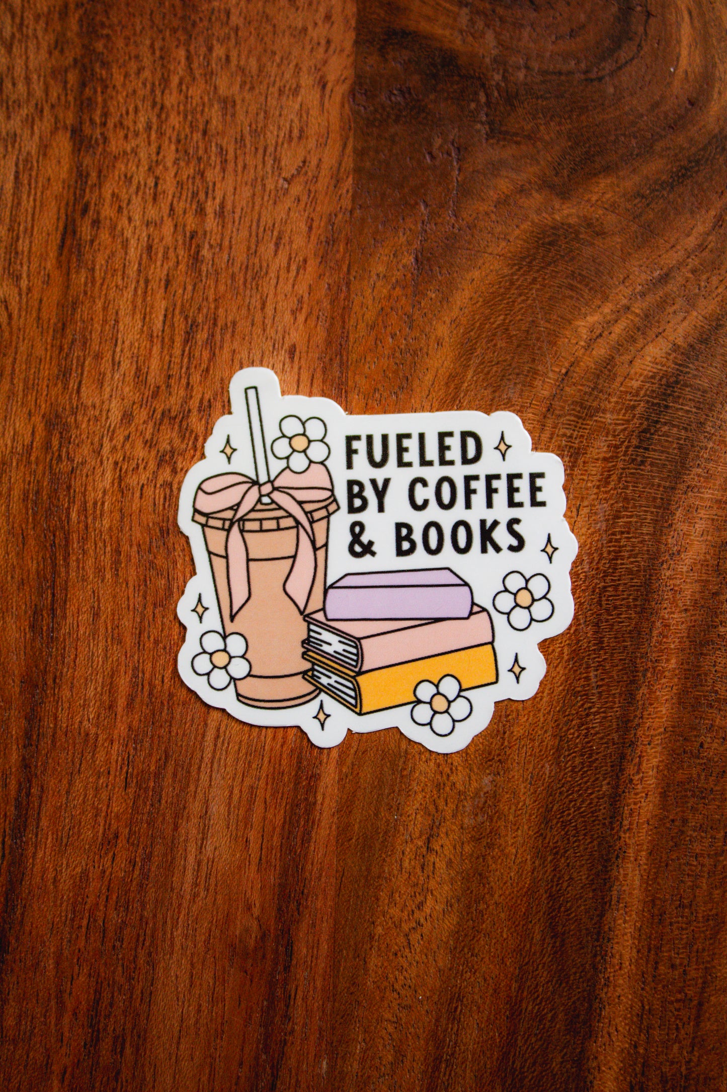 Fueled by Coffee & Books Sticker