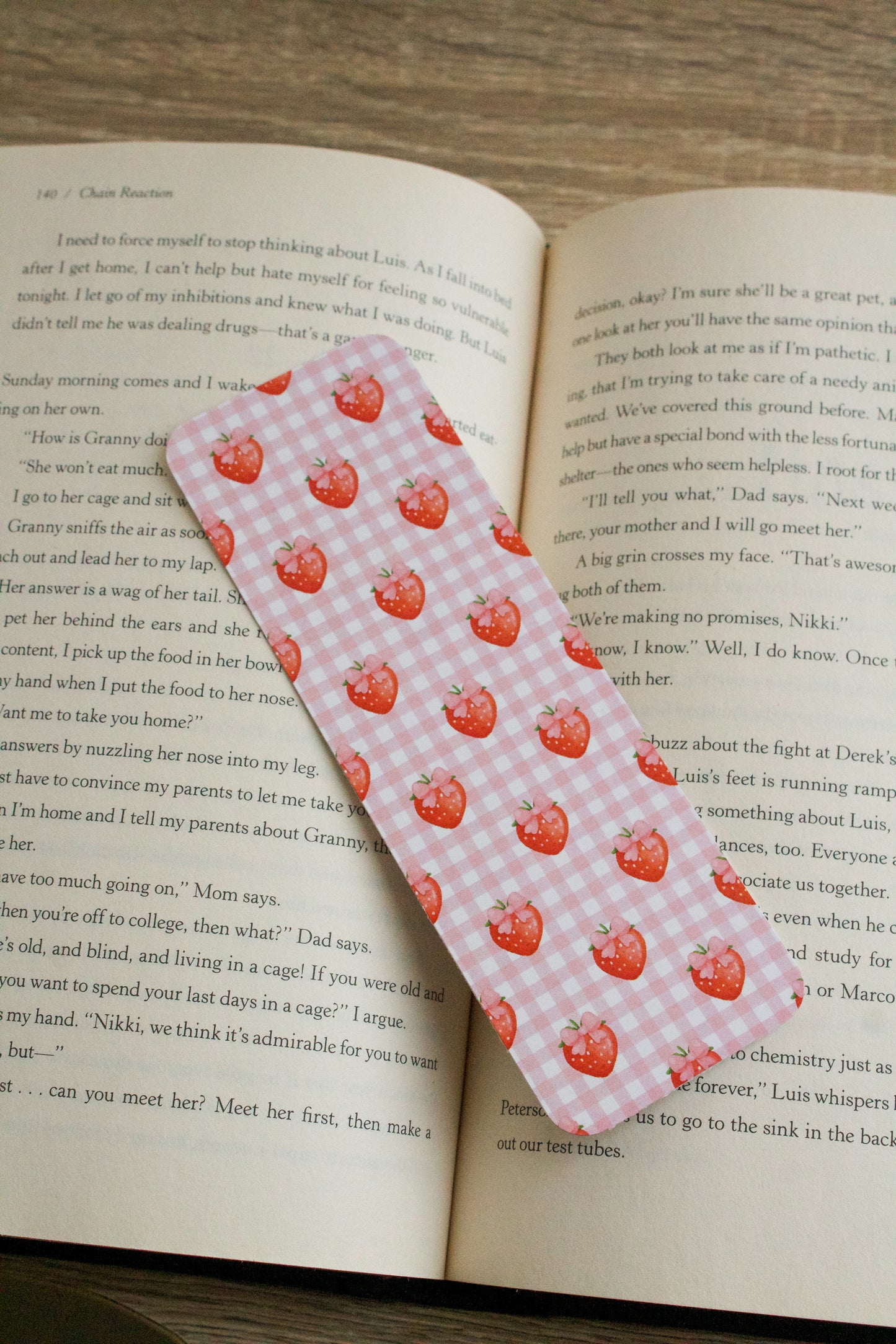 Coquette Strawberry Bookmark