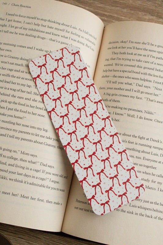 Red Coquette Bow Bookmark