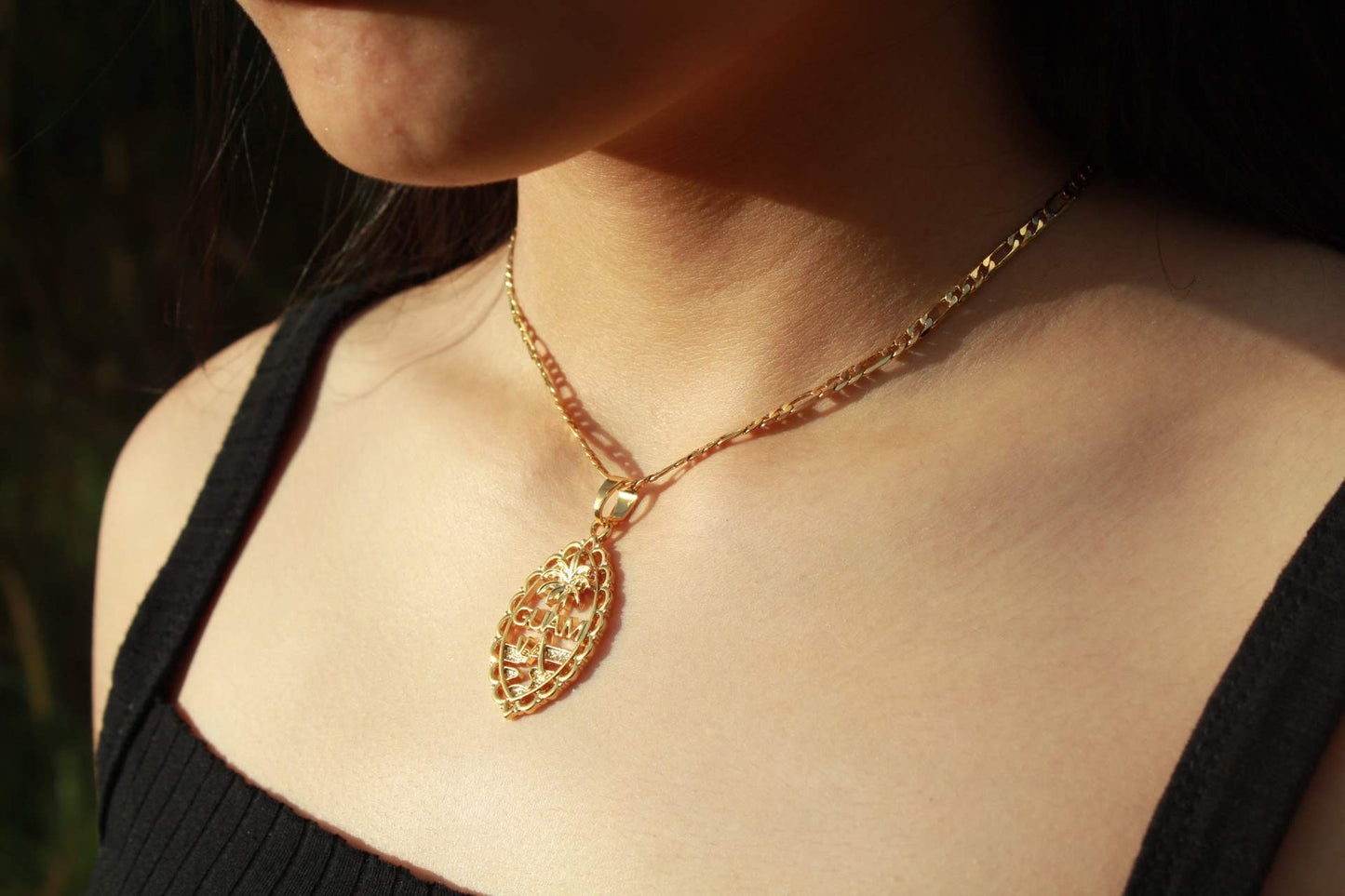 Gold Guam Seal Necklace