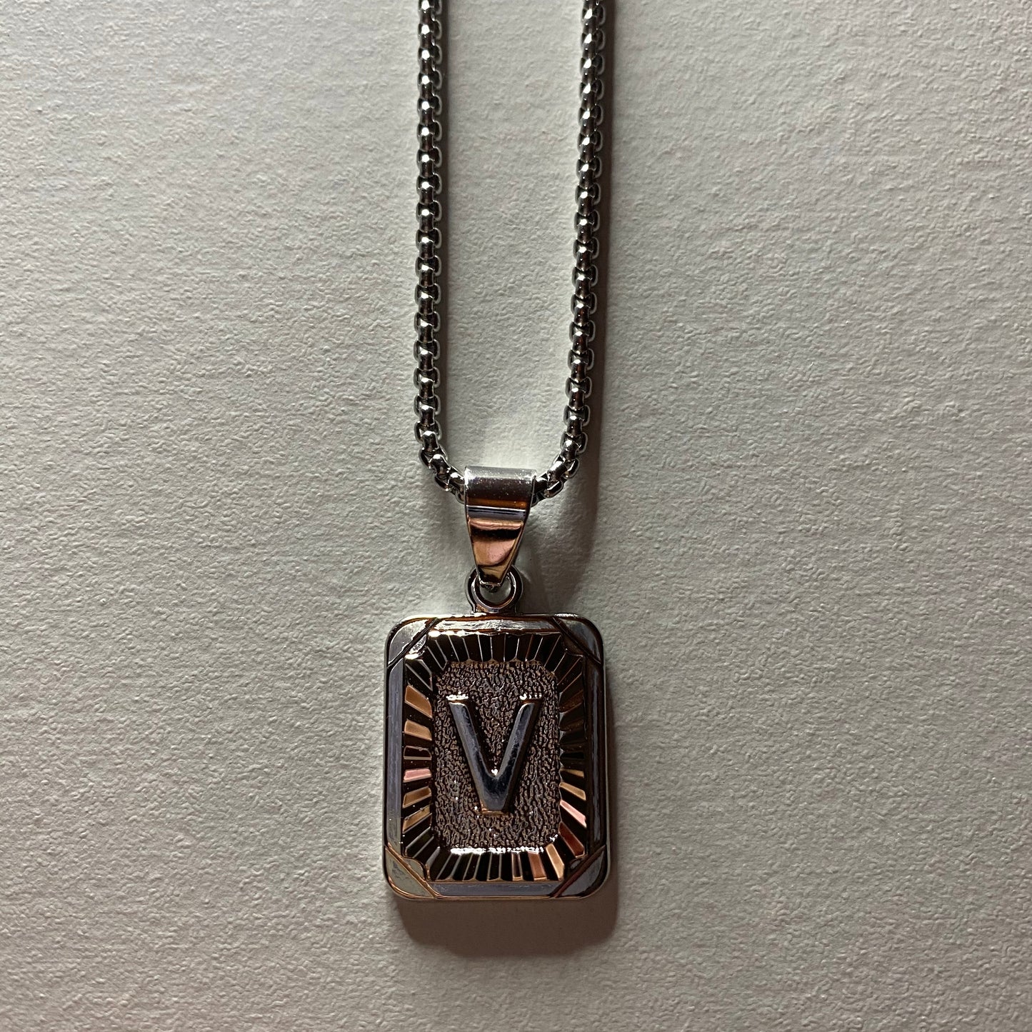 V Initial Necklace